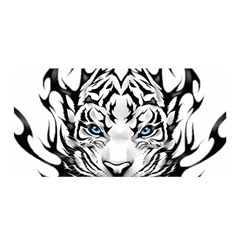 White And Black Tiger Satin Wrap 35  x 70 