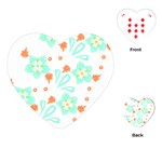 Batik T- Shirt Batik Flowers Pattern 15 Playing Cards Single Design (Heart) Front