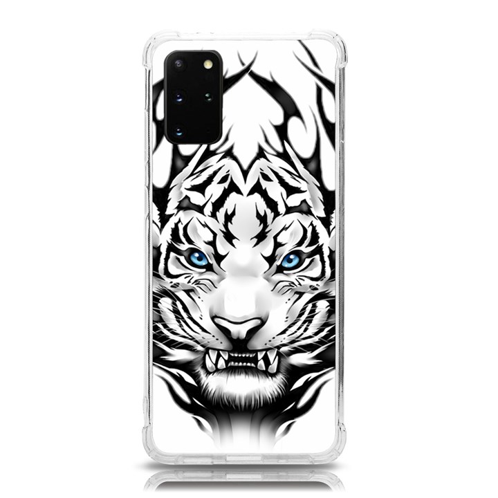 White And Black Tiger Samsung Galaxy S20Plus 6.7 Inch TPU UV Case