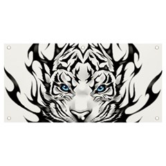 White And Black Tiger Banner And Sign 4  X 2  by Sarkoni