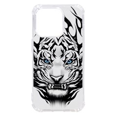 White And Black Tiger Iphone 14 Pro Tpu Uv Print Case by Sarkoni