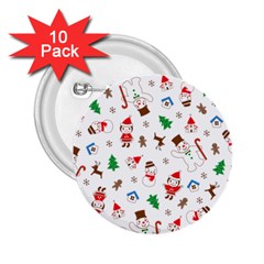 Christmas Santa Claus Pattern 2 25  Buttons (10 Pack)  by Sarkoni