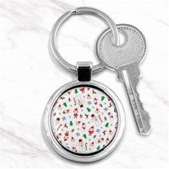 Christmas Santa Claus Pattern Key Chain (round) by Sarkoni