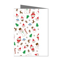 Christmas Santa Claus Pattern Mini Greeting Cards (pkg Of 8)