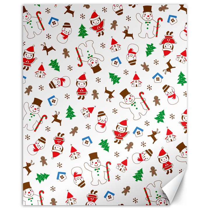 Christmas Santa Claus Pattern Canvas 16  x 20 