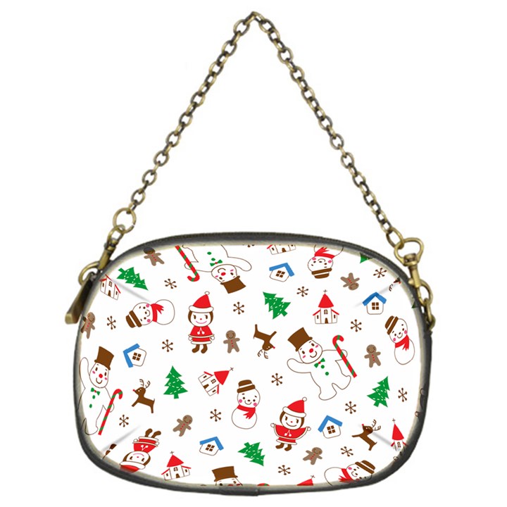 Christmas Santa Claus Pattern Chain Purse (One Side)