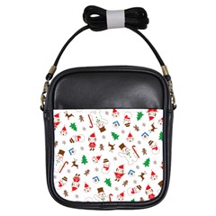 Christmas Santa Claus Pattern Girls Sling Bag