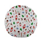 Christmas Santa Claus Pattern Standard 15  Premium Flano Round Cushions Front