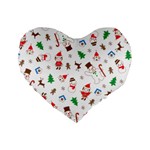 Christmas Santa Claus Pattern Standard 16  Premium Flano Heart Shape Cushions Front