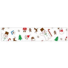 Christmas Santa Claus Pattern Small Premium Plush Fleece Scarf by Sarkoni