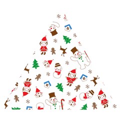 Christmas Santa Claus Pattern Wooden Puzzle Triangle