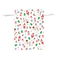 Christmas Santa Claus Pattern Lightweight Drawstring Pouch (S)