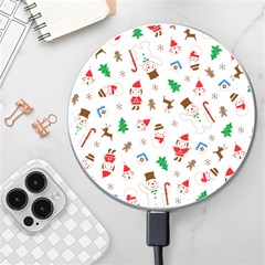 Christmas Santa Claus Pattern Wireless Fast Charger(White)