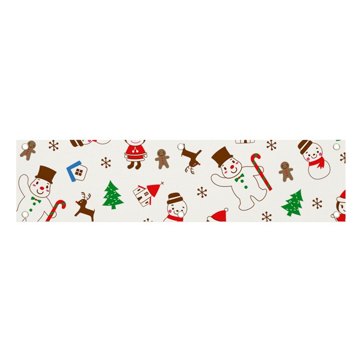 Christmas Santa Claus Pattern Banner and Sign 4  x 1 