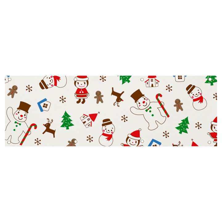 Christmas Santa Claus Pattern Banner and Sign 9  x 3 