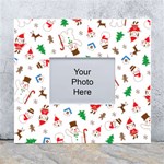 Christmas Santa Claus Pattern White Wall Photo Frame 5  x 7  Front