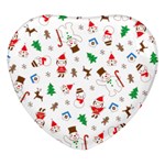 Christmas Santa Claus Pattern Heart Glass Fridge Magnet (4 pack) Front