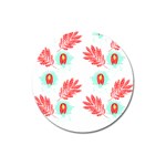 Batik T- Shirt Batik Flowers Pattern 17 Magnet 3  (Round) Front