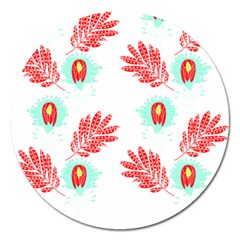 Batik T- Shirt Batik Flowers Pattern 17 Magnet 5  (round) by EnriqueJohnson