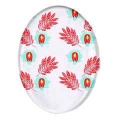 Batik T- Shirt Batik Flowers Pattern 17 Oval Glass Fridge Magnet (4 Pack) by EnriqueJohnson