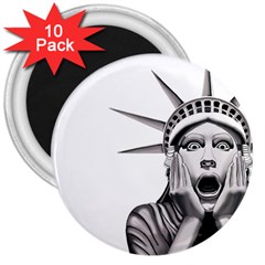 Funny Statue Of Liberty Parody 3  Magnets (10 Pack)  by Sarkoni