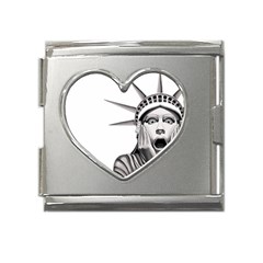 Funny Statue Of Liberty Parody Mega Link Heart Italian Charm (18mm) by Sarkoni