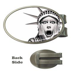 Funny Statue Of Liberty Parody Money Clips (oval)  by Sarkoni