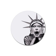 Funny Statue Of Liberty Parody Rubber Round Coaster (4 Pack) by Sarkoni