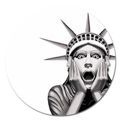 Funny Statue Of Liberty Parody Magnet 5  (round) by Sarkoni