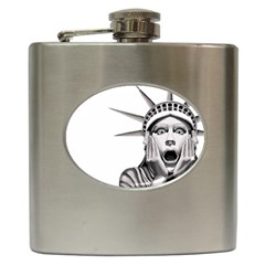 Funny Statue Of Liberty Parody Hip Flask (6 Oz) by Sarkoni