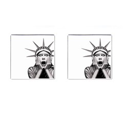 Funny Statue Of Liberty Parody Cufflinks (square) by Sarkoni