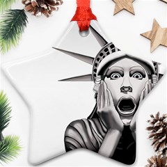 Funny Statue Of Liberty Parody Star Ornament (two Sides) by Sarkoni