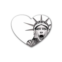 Funny Statue Of Liberty Parody Rubber Coaster (heart) by Sarkoni