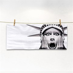 Funny Statue Of Liberty Parody Hand Towel by Sarkoni