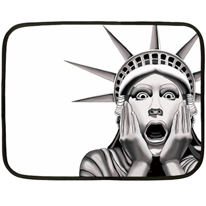 Funny Statue Of Liberty Parody Two Sides Fleece Blanket (Mini)