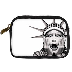 Funny Statue Of Liberty Parody Digital Camera Leather Case by Sarkoni