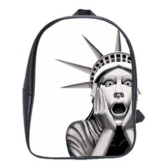 Funny Statue Of Liberty Parody School Bag (large) by Sarkoni