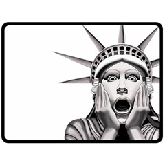 Funny Statue Of Liberty Parody Fleece Blanket (large) by Sarkoni