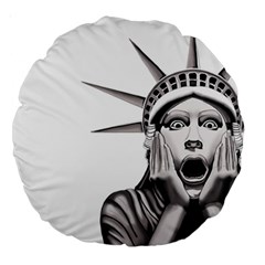 Funny Statue Of Liberty Parody Large 18  Premium Round Cushions by Sarkoni