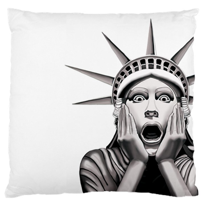 Funny Statue Of Liberty Parody Large Premium Plush Fleece Cushion Case (Two Sides)