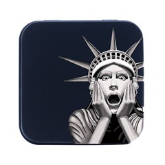 Funny Statue Of Liberty Parody Square Metal Box (black) by Sarkoni