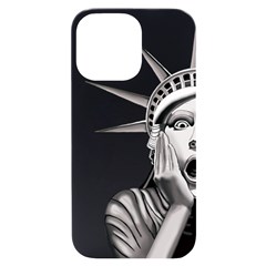 Funny Statue Of Liberty Parody Iphone 14 Pro Max Black Uv Print Case by Sarkoni