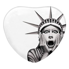 Funny Statue Of Liberty Parody Heart Glass Fridge Magnet (4 Pack) by Sarkoni