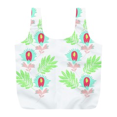 Batik T- Shirt Batik Flowers Pattern 18 Full Print Recycle Bag (l)