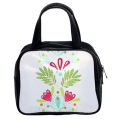 Batik T- Shirt Batik Flowers Pattern T- Shirt Classic Handbag (two Sides) by EnriqueJohnson