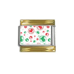 Merry Christmas Geometric Pattern Gold Trim Italian Charm (9mm)