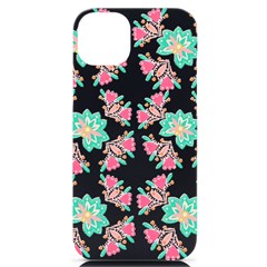 Batik T- Shirt Flowers Batik Pattern T- Shirt Iphone 14 Plus Black Uv Print Case by EnriqueJohnson