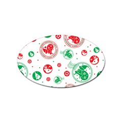 Merry Christmas Geometric Pattern Sticker Oval (10 Pack) by Sarkoni