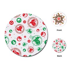 Merry Christmas Geometric Pattern Playing Cards Single Design (round) by Sarkoni