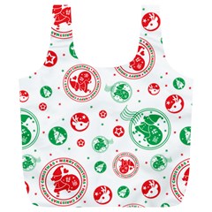 Merry Christmas Geometric Pattern Full Print Recycle Bag (xl) by Sarkoni